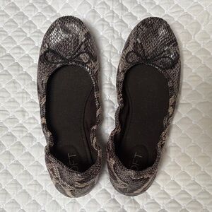 LOFT Snakeskin Patterned Flats with Black Bow Flynn ballet flats 8.5